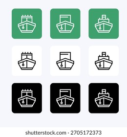 Transport vector icon set illustration. Ship vector icon set