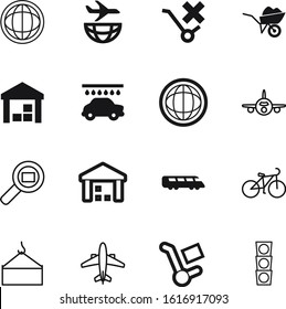 transport vector icon set such as: blue, track, express, highway, water, locomotive, lift, fast, wash, airport, automobile, sand, shower, man, construction, sport, barrow, view, stoplight, dock