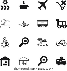 transport vector icon set such as: engine, sport, carton, aeroplane, support, human, magnifying, front, ambulance, drop, magnifier, training, carriage, post, competition, tracking, caution, view