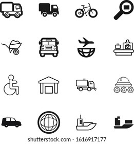 transport vector icon set such as: waste, nasa, tanker, sand, marine, luggage, logistics, plane, chair, air, municipal, disabled, bus, journey, portal, discover, technical, medicine, healthy