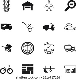 transport vector icon set such as: shipment, danger, family, logo, clean, motor, trolley, city, health, regulation, tourism, packaging, plow, cycle, eps10, tank, structure, load, container, trip