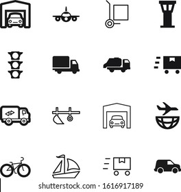 transport vector icon set such as: fitness, long, control, industrial, warning, agriculture, semaphore, rubbish, lines, relaxation, object, luxury, sea, sailboat, power, trash, wheel, tractor