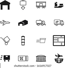 transport vector icon set such as: asphalt, street, color, holiday, shape, voyage, lorry, semaphore, company, ticket, logo, bag, luggage, architecture, yacht, municipal, lines, station, express