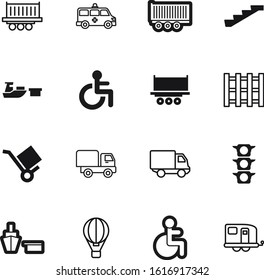 transport vector icon set such as: wood, outline, packaging, crossroads, post, aid, storage, danger, information, wooden, floor, road, clouds, airship, baloon, cart, staircase, hot, empty, motion