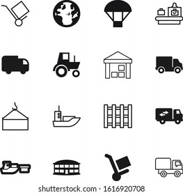 transport vector icon set such as: clip, art, home, empty, tractor, linear, tourism, monitor, plane, agronomy, flight, circle, control, thin, gift, company, aircraft, perfect, architecture, palette