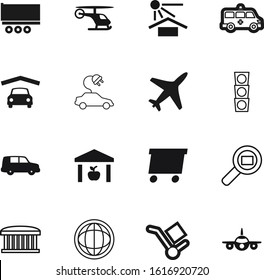 transport vector icon set such as: logo, away, protect, sphere, eco, wheelbarrow, stoplight, copter, highway, top, user, network, helicopter, health, internet, stop, energy, closed, public, shipment
