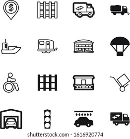 transport vector icon set such as: carriage, curve, rail, post, sweeping, wash, waste, trolley, invalid, plane, lamp, asphalt, boat, red, summer, containers, distribution, cartoon, mail, map, caravan
