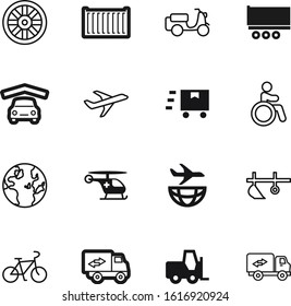 transport vector icon set such as: helicopter, logistics, medicine, auto, sphere, door, person, vintage, wagon, warehouse, handmade, goods, wheelchair, storage, wild, pictogram, adventure, help, line