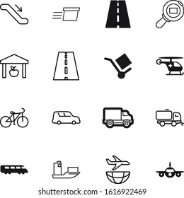 transport vector icon set such as: lorry, sky, cleaner, bicycle, medicine, world, ride, stock, aircraft, railway, safety, training, escalate, ocean, lift, food, building, tour, gift, passage, fragile