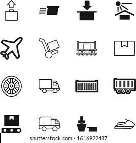 transport vector icon set such as: handmade, food, drawing, flight, free, round, art, history, baggage, jetski, caravan, production, watersport, timber, scooter, trolley, closed, plane, shape, case