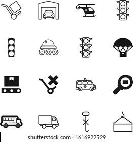 transport vector icon set such as: mechanical, search, door, garage, industrial, clinic, planet, sale, police, lorry, magnifier, internet, no, adventure, lifting, mail, people, magnifying, building