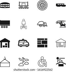 transport vector icon set such as: waste, device, balance, board, heat, containers, interface, packaging, architecture, color, personal, transparent, drive, back, gyroscooter, disposal, wood, western