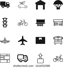 transport vector icon set such as: wheelbarrow, house, postal, carton, airline, active, email, shape, urban, health, metal, drive, bio, moving, bag, environmental, crossroads, warning, shiping