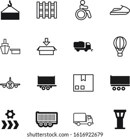 transport vector icon set such as: baloon, clouds, freedom, holiday, shopping, wood, crane, handicapped, jetski, vacation, float, van, silhouette, chair, watersport, production, open, commercial, up