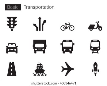 Transport vector icons set