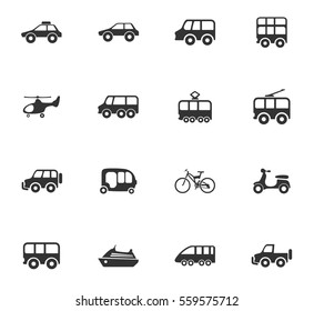 transport vector icons for user interface design
