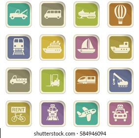 transport vector icons for user interface design