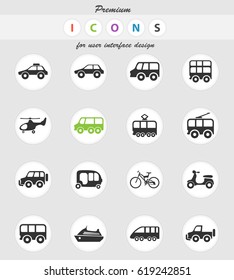 transport vector icons for user interface design