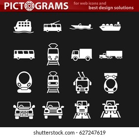 transport vector icons for user interface design