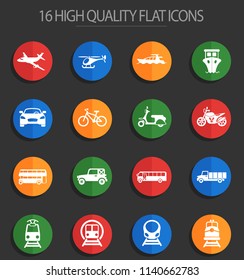 transport vector icons for web and user interface design
