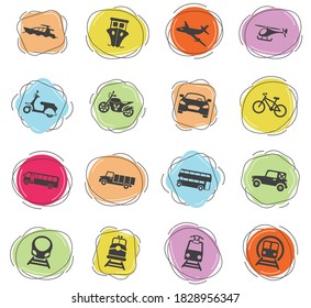transport vector icons for web and user interface design