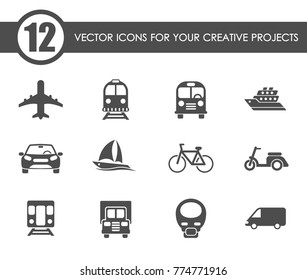 transport vector icons for your creative ideas