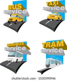 Transport Vector Logo Illustration. Set of Icons