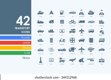 transport vector set of modern simple icons