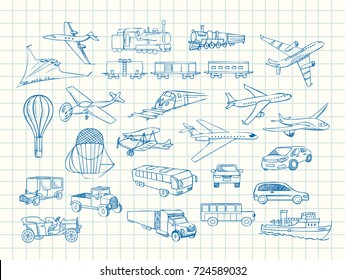 transport vector sketch in copybook