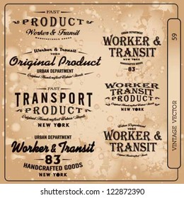 transport vector vintage label set