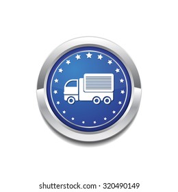 Transport Vehicle Blue Vector Icon Button