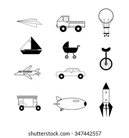 Transport Vehicle Icon Set Stock Vector (royalty Free) 347442557 