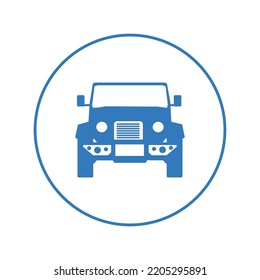 Transport vehicle jeep front icon | Circle version icon |