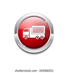 Transport Vehicle Red Vector Icon Button