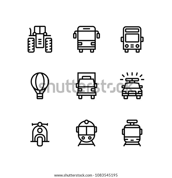 Transport, vehicle, truck and car simple\
vector icons for web and mobile design pack\
2