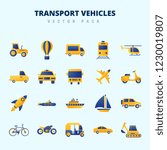 Transport vehicles vector icon pack