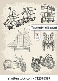 Transport. Vintage set. 