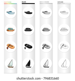 Transport, water, submarine, and other web icon in cartoon style. Leisure, steamboat, launch icons in set collection.