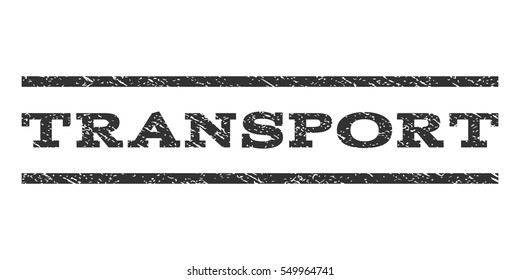 Transport watermark stamp. Text tag between horizontal parallel lines with grunge design style. Rubber seal gray stamp with dust texture. Vector ink imprint on a white background.