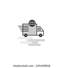 Transport Web Icon. Flat Line Filled Gray Icon Vector