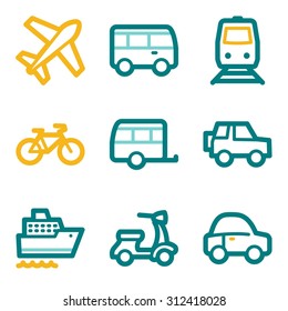 Iconos web de transporte