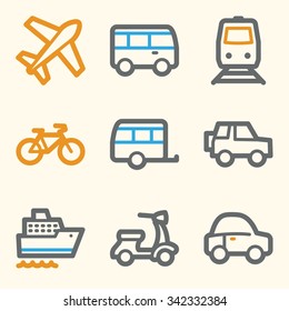 Iconos web de transporte