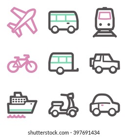 Iconos web de transporte
