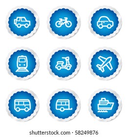Transport  web icons, blue stickers series