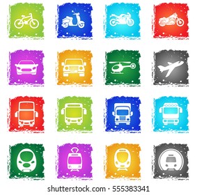 transport web icons in grunge style for your design