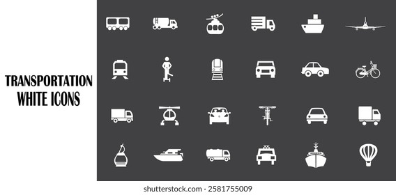 Transport web icons. Public transport white icon. simple icon.