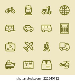 Transport web icons set