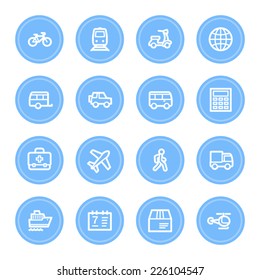 Conjunto de iconos web de transporte