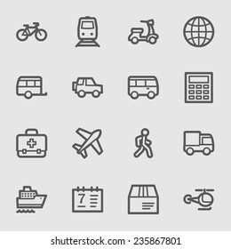 Transport web icons set