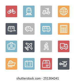 Conjunto de iconos web de transporte